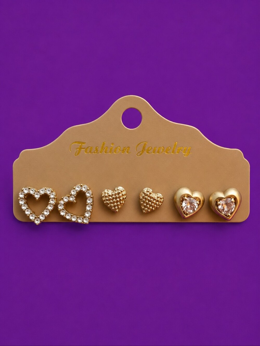 3/$30 Vintage Silvertone Rhinestone Heart Valentine's Post Earrings